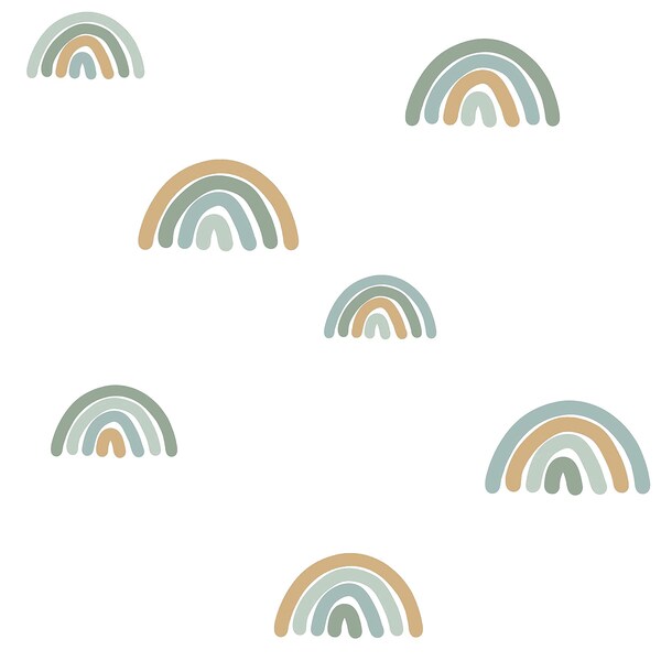 Manhattan Comfort Hoover Joss Teal Rainbow 33 ft L X 209 in W Wallpaper BR4060-139254 - main